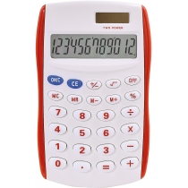 Калькулятор кишеньковий Optima 8 розрядів, розмір 123*77*14 мм, біло-червоний