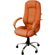 Кресло MODUS STEEL CHROME (TILT) ECO-72, искусственная кожа, оранжевое