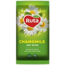 Серветки вологі з екстрактом ромашки selecta chamomile Ruta 15 шт