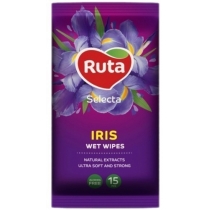 Серветки вологі з екстрактом ірису selecta iris Ruta 15 шт