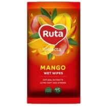 Серветки вологі з екстрактом манго selecta mango Ruta 15 шт