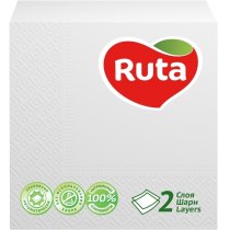 Серветки  Ruta Double Luxe двошарові білі 40 шт