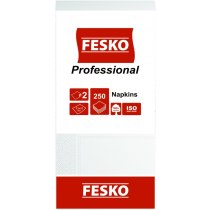 Серветки FESKO Professional 2 шари 33 х 33см білі 250 шт