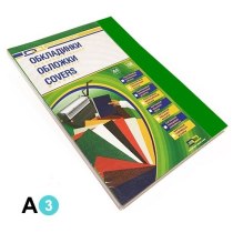 Обкладинка картон під шкіру А3 100 штук 230 г/м2 зелена