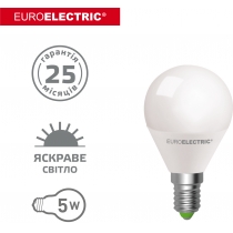 Лампа світодіодна серія "EE" G45 5W E14 4000K, EUROELECTRIC