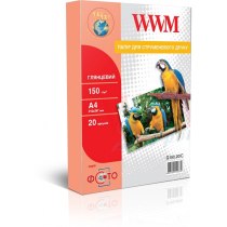 Фотопапір WWM A4, 150г/м2, глянцевий, 20 арк.