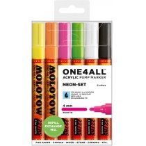 Набор акриловых маркеров ONE4ALL™ 227HS NEON,4 мм,  6 шт.