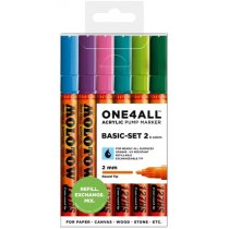 Набор акриловых маркеров ONE4ALL™ 127HS Basic Set 2, 2мм, 6 шт.