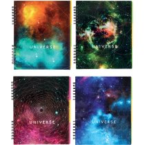 Блокнот "Universe" с разделителями 175х206мм, пластиковая полноцветная обложка, евроспираль, 120 стр
