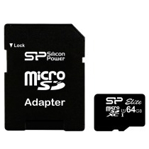 Карта пам'яті microSDXC 64Gb Silicon Power, кл.10 + SD адаптер