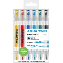Набір маркерів акварельних AQUA TWIN SET 1, 6 шт.