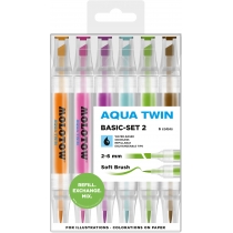 Набір маркерів акварельних AQUA TWIN SET 2, 6 шт.