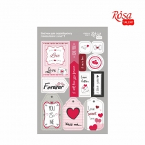 Висічки для скрапбукінгу, самоклеючі „Love“ 1, картон, 12,8х20см, ROSA TALENT