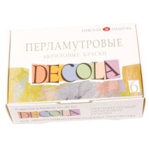 Набор акриловых красок для декора, перламутровый, 6*20мл, Decola