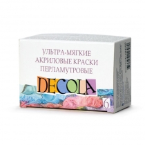 Набір ультра-м'яких акрилових фарб для декору Decola, перламутрових, 6 * 10мл