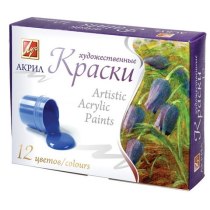 Краски акриловые художественные, 12 цветов