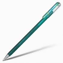 Ручка гелева двоколірна K110, зелений+синий металік