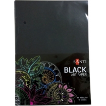 Папір для малюнку чорний, 10 аркушів, 150 г/м2, А4.