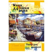 Папір для акварелі А4, 10 аркушів, 200 г/м2, в п/п пакеті