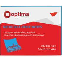 Стікери Optima, 40х50, синій неон, 100 арк.