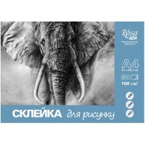 Склейка для рисунка, А4 (21 * 29,7 см), 100 г/м2, 50л, ROSA START