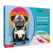Набор, техника акриловая живопись по номерам, "Мопс на отдыхе", ROSA START
