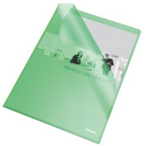 Папка-уголок Esselte Standard A4 PP 115мкм  25шт. Зеленая