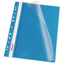 Скоросшиватель Esselte VIVIDA А4 с прозрачным верхом и перфорацией, синий, 10 штук