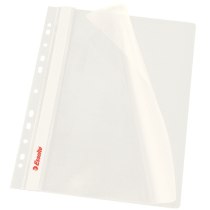 Скоросшиватель Esselte VIVIDA А4 с прозрачным верхом и перфорацией, белый, 10 штук
