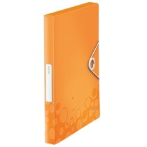 Папка-бокс А4 на резинке Leitz WOW, A4 PP на 250лист., оранжевый металлик