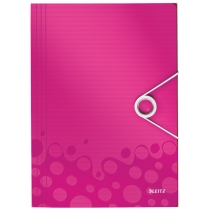 Папка-бокс А4 на резинці Leitz WOW, A4 PP на 150 арк., колір рожевий металік