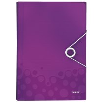 Папка А4 з відділеннями Leitz WOW, A4 PP, фіолетовий металік