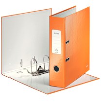 Папка-регистратор Leitz WOW с механизмом 180°, А4 80мм, оранжевый металлик