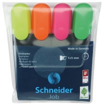 Набір маркерів текстовиділювачів SCHNEIDER JOB 1-5 мм, 4 кольори в блістері