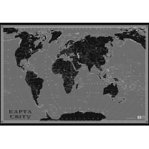 Політична карта світу. Чорно-біла 98х68 см