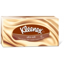 Серветки  Kleenex Ultrasoft тришарові в коробці 56 шт