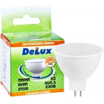 Лампа світлодіодна DELUX JCDR 5Вт 2700K 220В GU5.3 теплий білий
