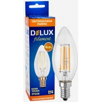 Лампа світлодіодна DELUX BL37B 4 Вт 2700K 220В E14 filament теплий білий