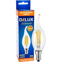 Лампа світлодіодна DELUX BL37B 4 Вт tail 4000K 220В E14 filament білий