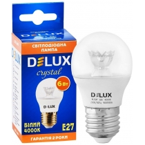 Лампа світлодіодна DELUX BL50P 6 Вт 4000K 220В E27 crystal білий