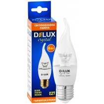 Лампа світлодіодна DELUX BL37B 6 Вт tail 3000K 220В E27 crystal теплий білий