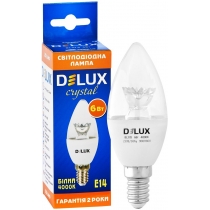 Лампа світлодіодна DELUX BL37B 6 Вт 3000K 220В E14 crystal теплий білий