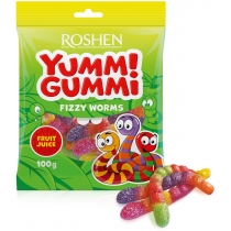 Желейні цукерки Yummi Gummi Fizzy Worms 100г /22шт