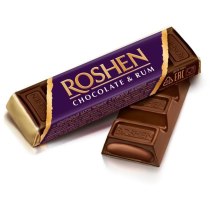 Батон ROSHEN фіолетовий шоколадний з ромовою начинкою ВКФ 43г /180шт