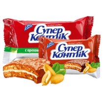 Купить Печенье "Супер-Контик" с орехом молочный, 100гр - ПАПИРУС