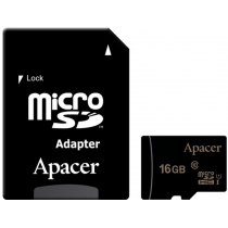 Карта пам'яті microSDHC 16Gb Apacer, кл.10 + SD адаптер