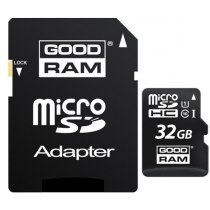 Карта памяти microSDHC 32Gb Goodram, кл.10 + SD адаптер