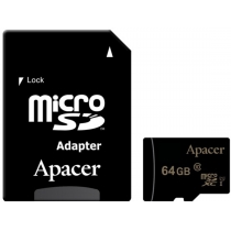 Карта пам'яті microSDXC 64Gb Apacer, кл.10 + SD адаптер