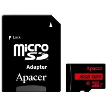 Карта памяти microSDHC 16Gb Apacer, кл.10 + SD адаптер