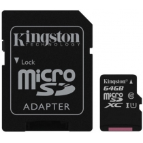 Карта пам'яті microSDXC 64Gb Kingston, кл.10 + SD адаптер